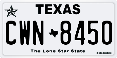 TX license plate CWN8450