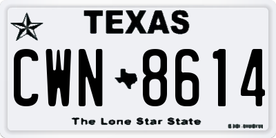 TX license plate CWN8614