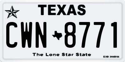 TX license plate CWN8771