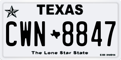 TX license plate CWN8847