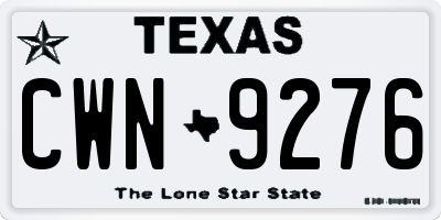 TX license plate CWN9276