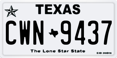 TX license plate CWN9437