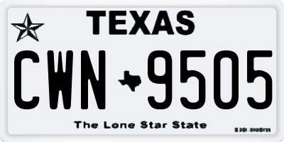 TX license plate CWN9505