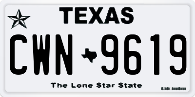 TX license plate CWN9619