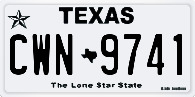 TX license plate CWN9741