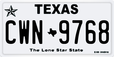 TX license plate CWN9768