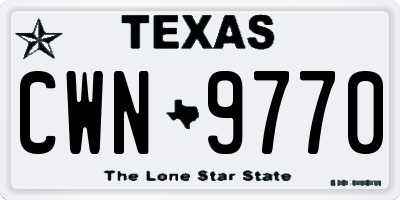 TX license plate CWN9770