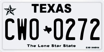 TX license plate CWO0272