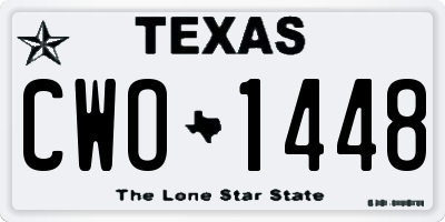 TX license plate CWO1448