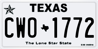 TX license plate CWO1772