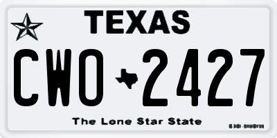 TX license plate CWO2427