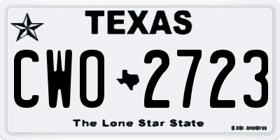TX license plate CWO2723