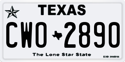 TX license plate CWO2890
