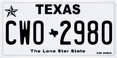 TX license plate CWO2980