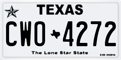 TX license plate CWO4272