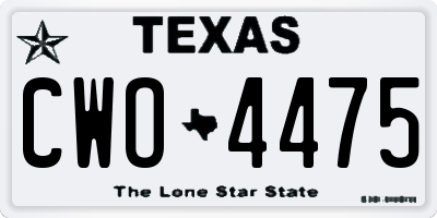 TX license plate CWO4475
