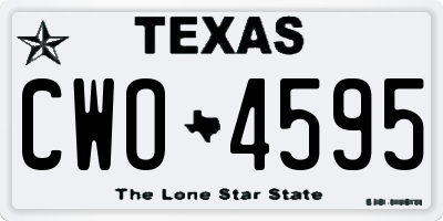 TX license plate CWO4595