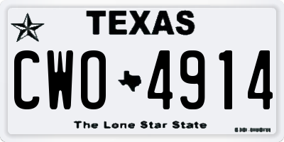 TX license plate CWO4914
