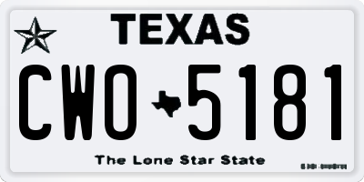 TX license plate CWO5181
