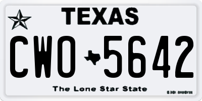 TX license plate CWO5642