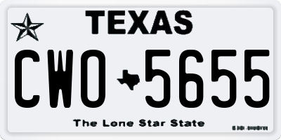 TX license plate CWO5655