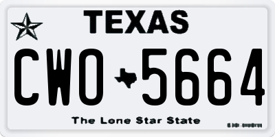TX license plate CWO5664