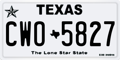 TX license plate CWO5827