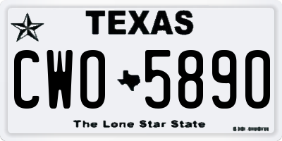 TX license plate CWO5890