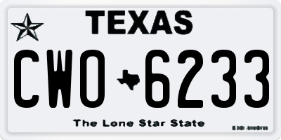 TX license plate CWO6233