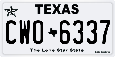 TX license plate CWO6337