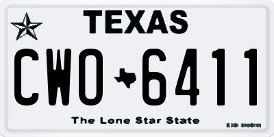 TX license plate CWO6411