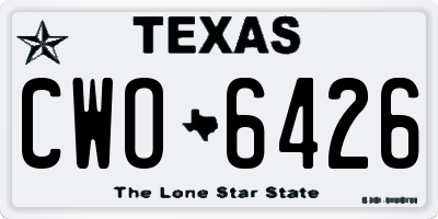 TX license plate CWO6426