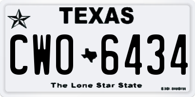 TX license plate CWO6434