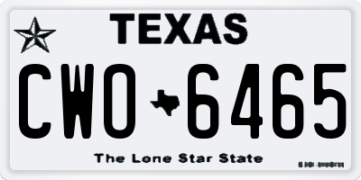 TX license plate CWO6465