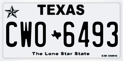 TX license plate CWO6493