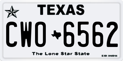 TX license plate CWO6562