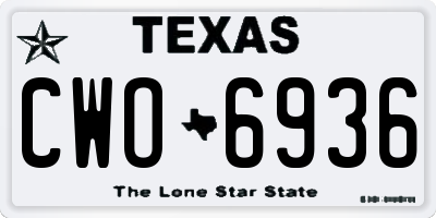 TX license plate CWO6936