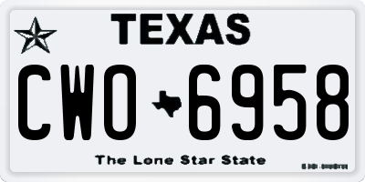 TX license plate CWO6958