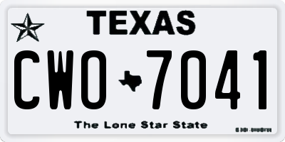 TX license plate CWO7041