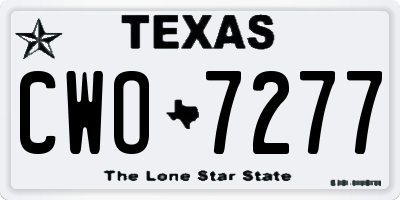 TX license plate CWO7277