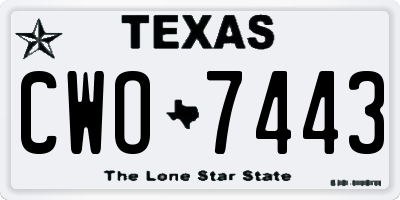 TX license plate CWO7443