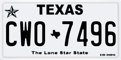 TX license plate CWO7496