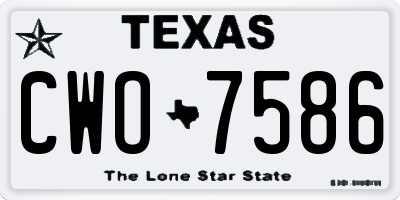 TX license plate CWO7586