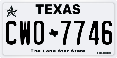 TX license plate CWO7746
