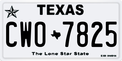 TX license plate CWO7825