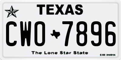 TX license plate CWO7896