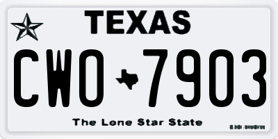 TX license plate CWO7903