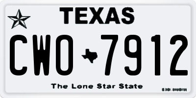 TX license plate CWO7912