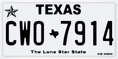 TX license plate CWO7914