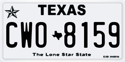 TX license plate CWO8159